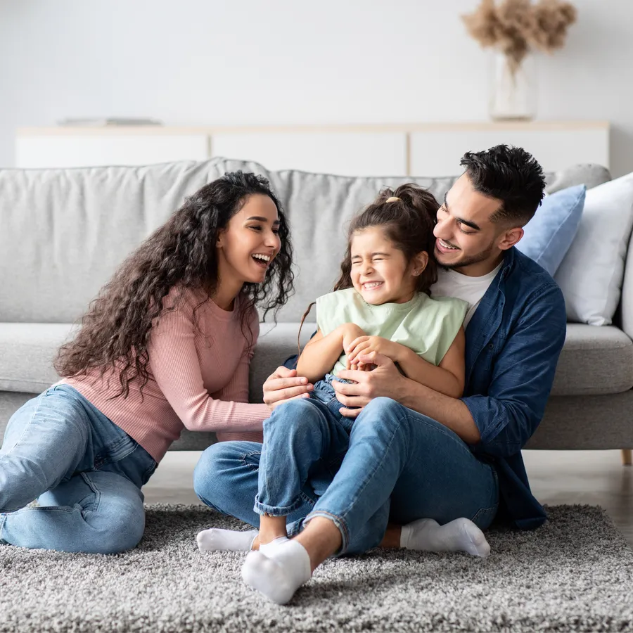 Family spending time together at home